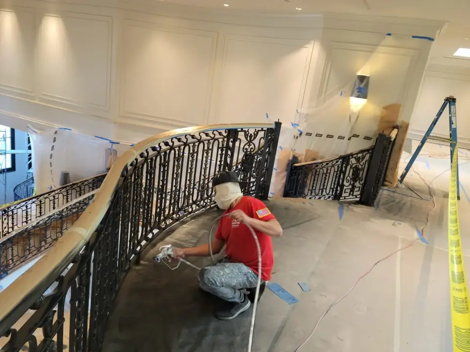 Commercial venue interior finished in matte black